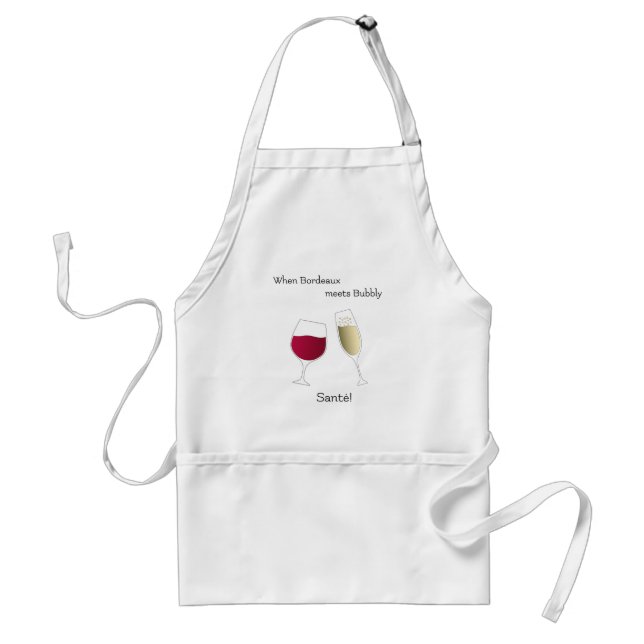 Red wine and champagne glass cheers celebration standard apron (Front)