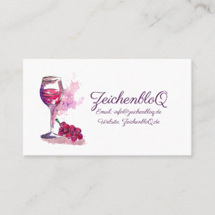 Red Wine and Grapes Business Card