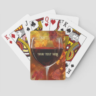 Red Wine and Harvest Foliage Pretty Playing Cards