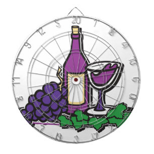 Red Wine and Purple Grapes Dartboard