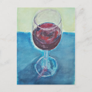 Red Wine Art Postcard Wine Lover Note Card