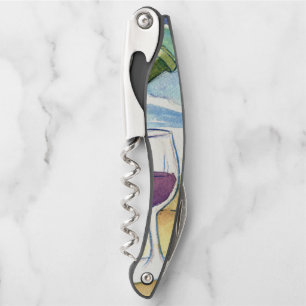 Red Wine Beach Party Art Personalised Corkscrew