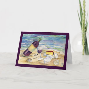 Red Wine Beach Party Note or Greeting Cards