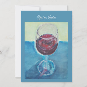 Red Wine Birthday Invitation, Custom Party Invite