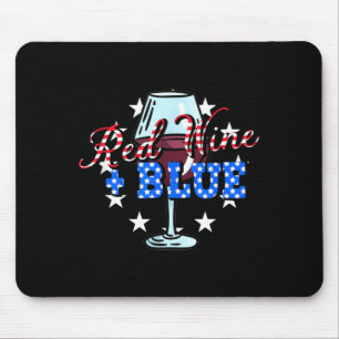 Red Wine Blue _ 4th Of July American Flag _ Mouse Pad