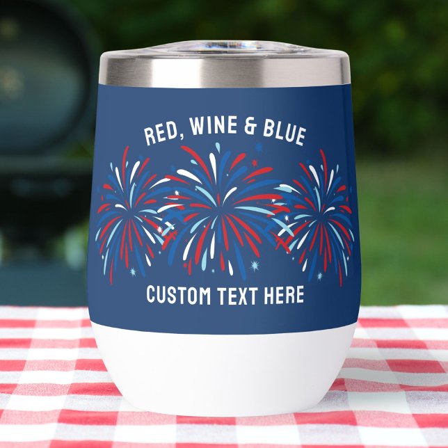 Red Wine & Blue Fireworks 4th Of July Custom  (Creator Uploaded)