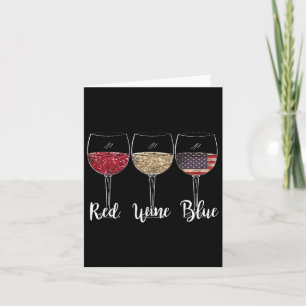 Red Wine Blue Wine Gles Usa Flag 4th Of July Patri Card