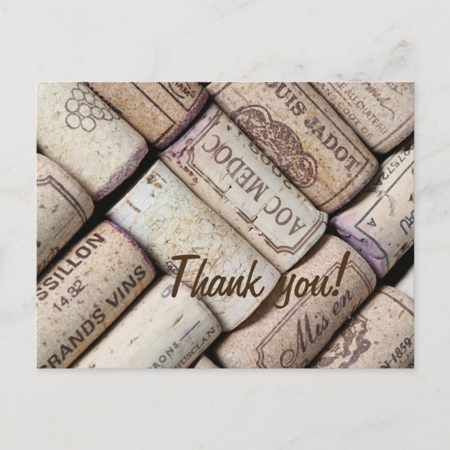 Red wine bottle corks postcard (Front)