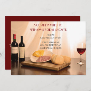 Red wine bridal shower Invitation