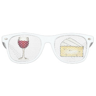 Red Wine Brie Cheese Foodie Winetasting Cocktail Retro Sunglasses