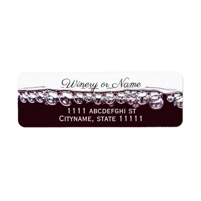 Red wine business return label return address label (Front)