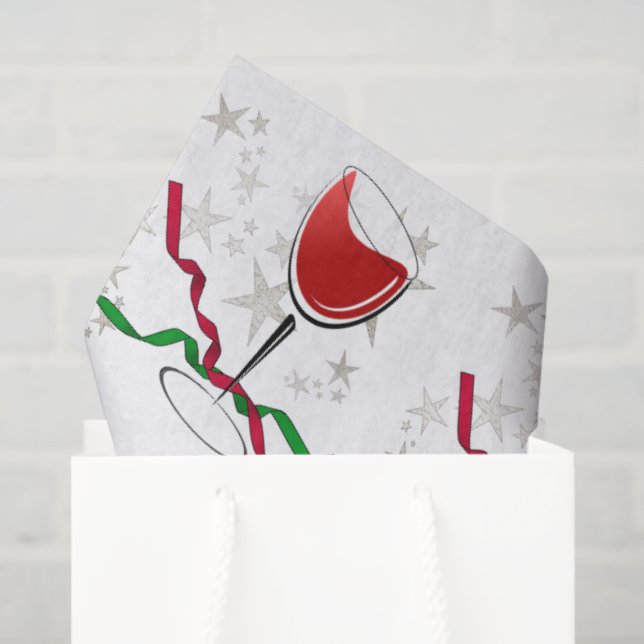 Red Wine Christmas Tissue Paper (Gift Bag)
