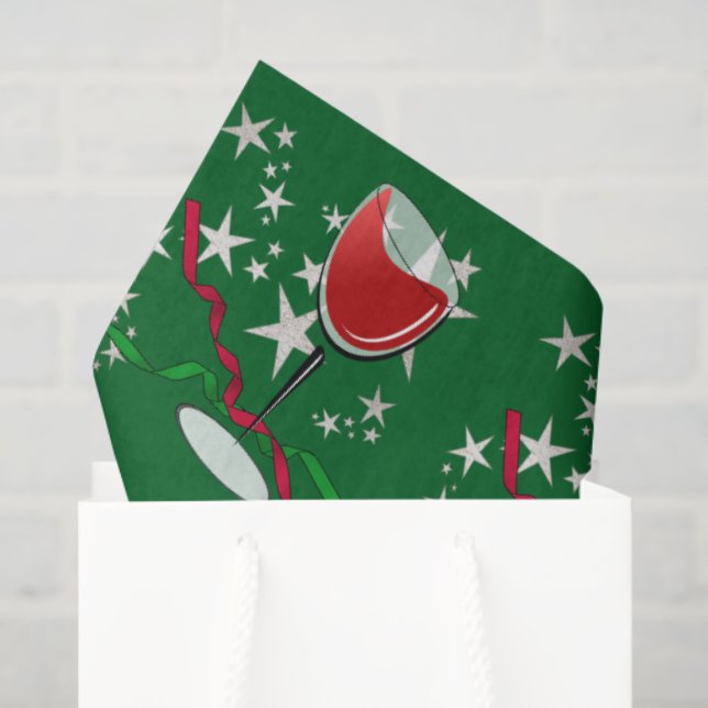 Red Wine Christmas Tissue Paper (Gift Bag)