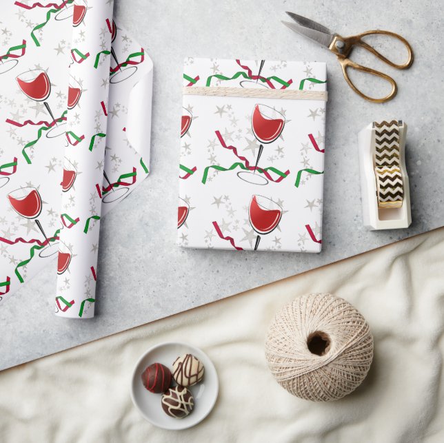 Red Wine Christmas Wrapping Paper (Crafts)
