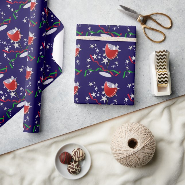 Red Wine Christmas Wrapping Paper (Crafts)