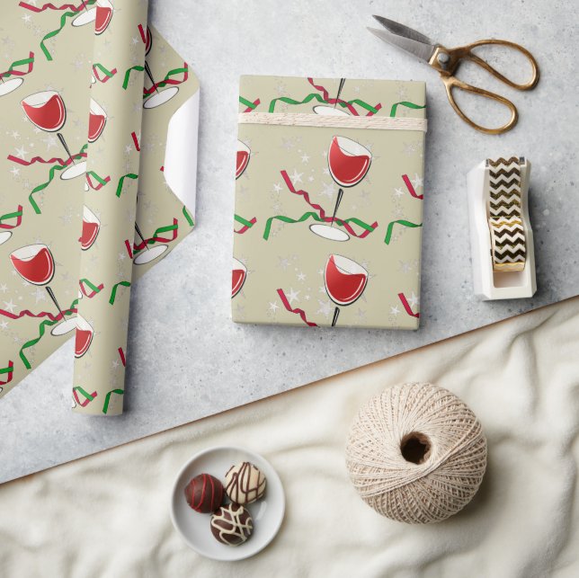 Red Wine Christmas Wrapping Paper (Crafts)