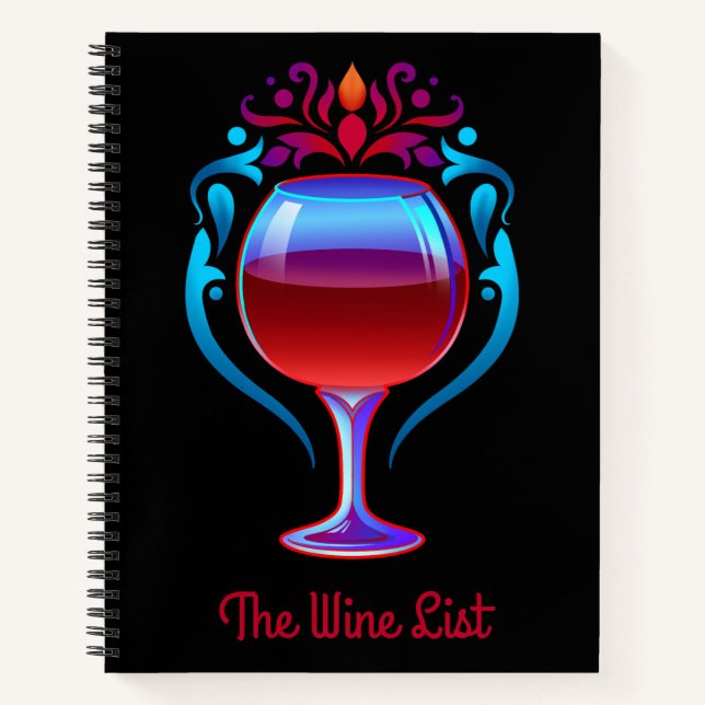 Red Wine Customisable  Notebook (Front)