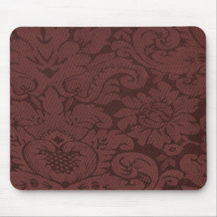 Red Wine Damask Weave Look Mouse Pad