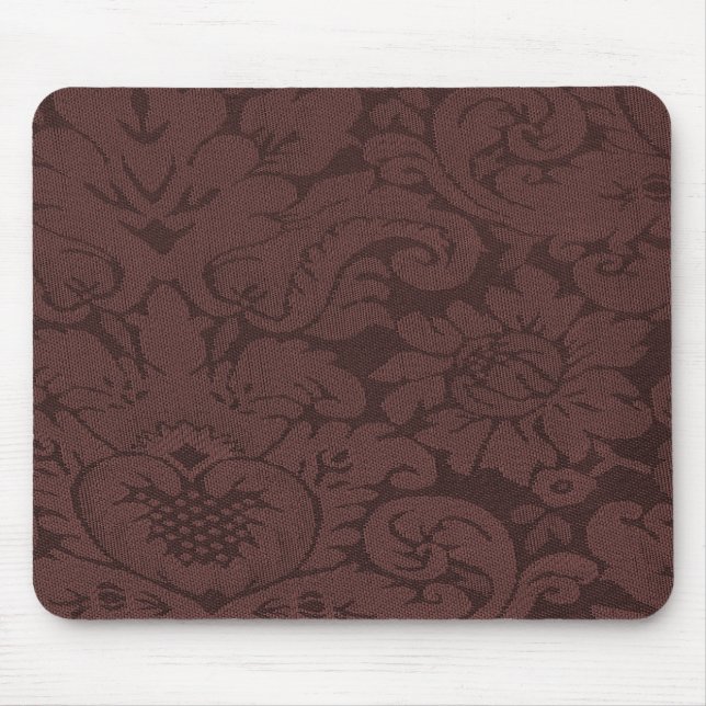 Red Wine Damask Weave Look Mouse Pad (Front)