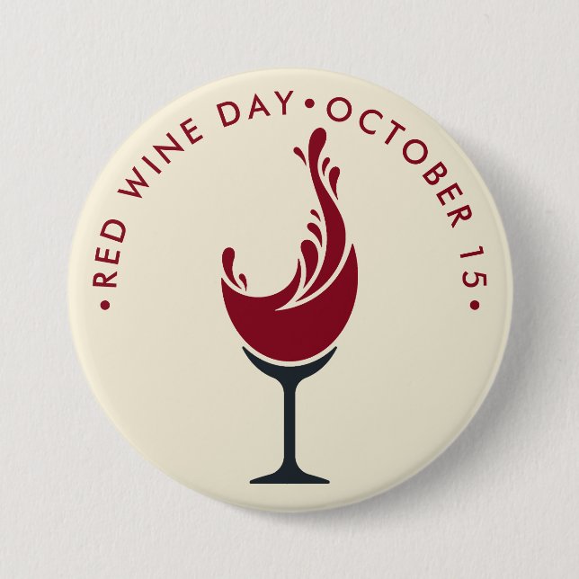 Red Wine Day 7.5 Cm Round Badge (Front)