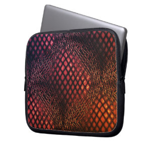 Red wine drawn that looks like tangle of jute net  laptop sleeve