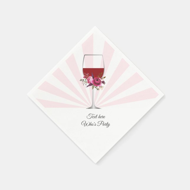 red wine, elegant, wine, floral napkin (Corner)