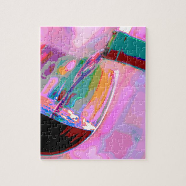 Red wine evening celebrates jigsaw puzzle (Vertical)