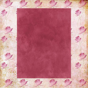 Red Wine Flowers Scrapbook Paper
