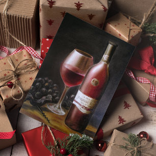 Red Wine Foil Greeting Card