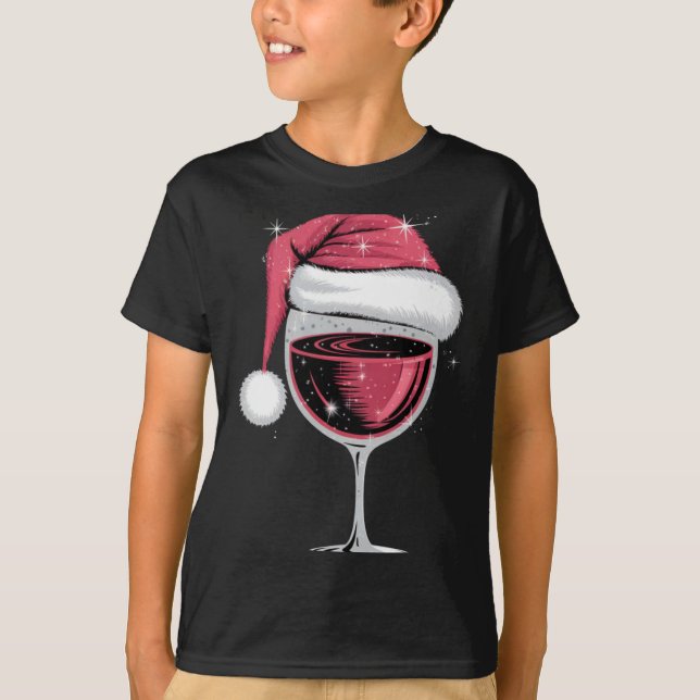 Red Wine Gl Christmas Funny Christmas Xmas T Shirt (Front)