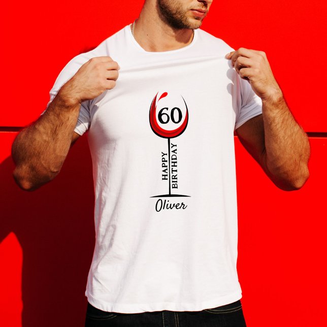 Red Wine Glass 60th Birthday Guest of Honour T-Shirt (Creator Uploaded)