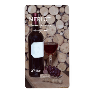 Red Wine glass and bottle