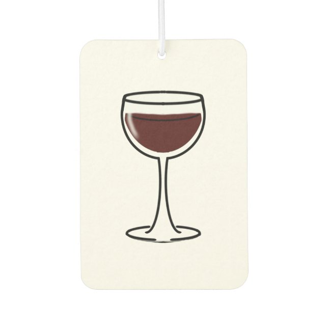 Red Wine Glass Car Air Freshener (Front)