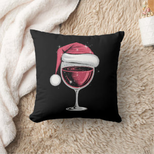 Red Wine Glass Christmas Funny Christmas Xmas  Cushion