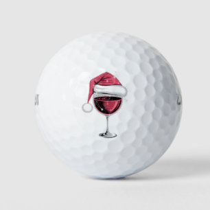 Red Wine Glass Christmas Funny Christmas Xmas  Golf Balls