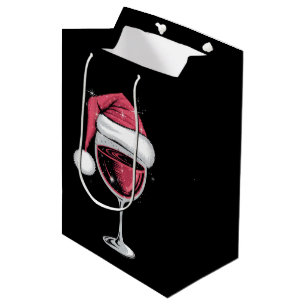Red Wine Glass Christmas Funny Christmas Xmas  Medium Gift Bag
