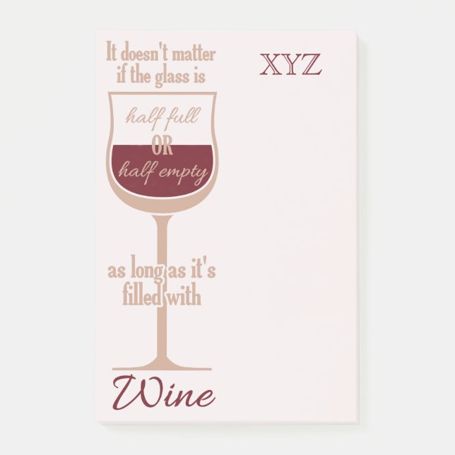 Red Wine Glass custom Post-It notes (Front)