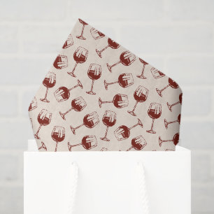 Red Wine Glass Decoupage Tissue, Burgundy Wine Tissue Paper