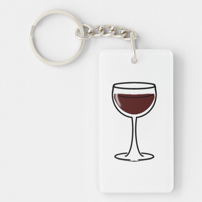 Red Wine Glass Key Ring (Front)