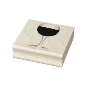 Red Wine Glass Merlot Cabernet Malbec Winery Rubber Stamp