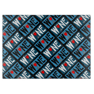 Red Wine Glass Pattern Cutting Board