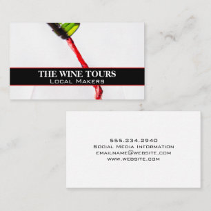Red Wine Glass Pour   Winery  Business Card