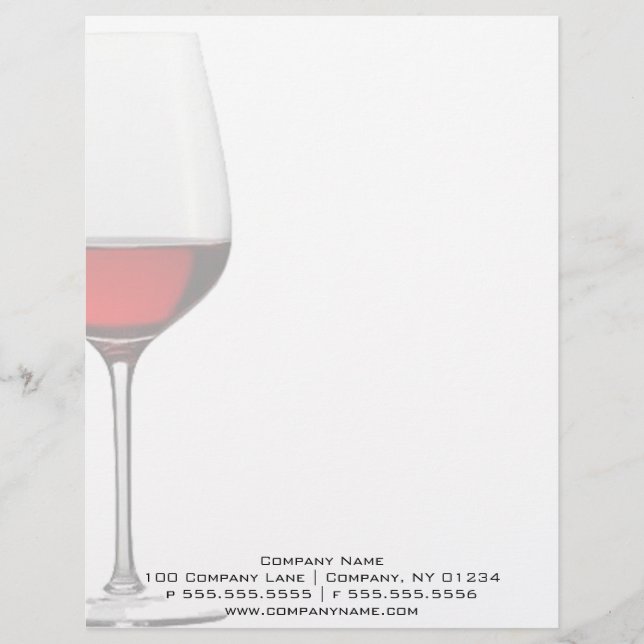 Red Wine Glass Professional Letterhead Design (Front)