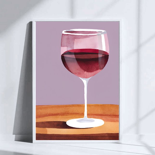 Red Wine Glass | Watercolor Vino Poster (Creator Uploaded)