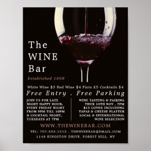 Red Wine Glass, Wine Bar/Winery Advertising Poster