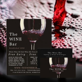 Red Wine Glass, Wine Bar/Winery Business Card