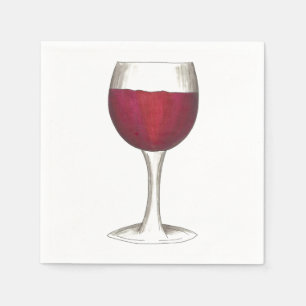 Red Wine Glass Winery Merlot Wine Tasting Napkins