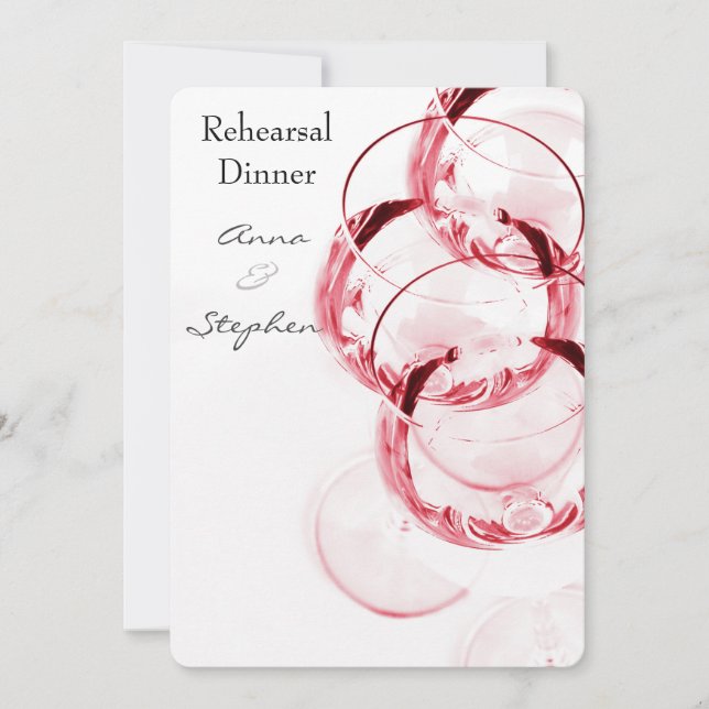Red wine glasses invitation (Front)