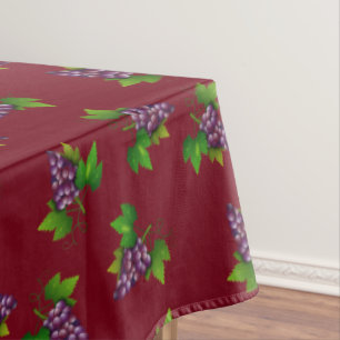 Red Wine Grapes on Burgundy Tablecloth