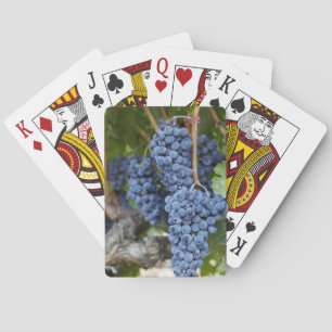 Red wine grapes on the vine playing cards
